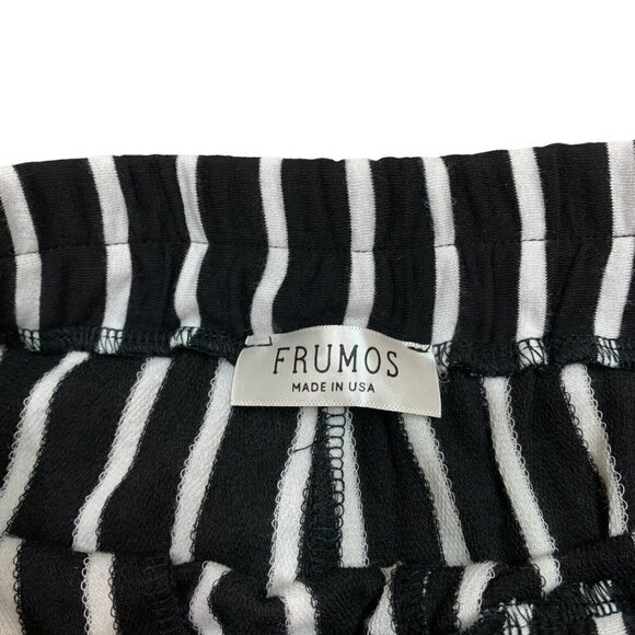 Frumos Women's M Medium Lounge Shorts Striped Rayon Blend Elastic Waist - Picture 3 of 4